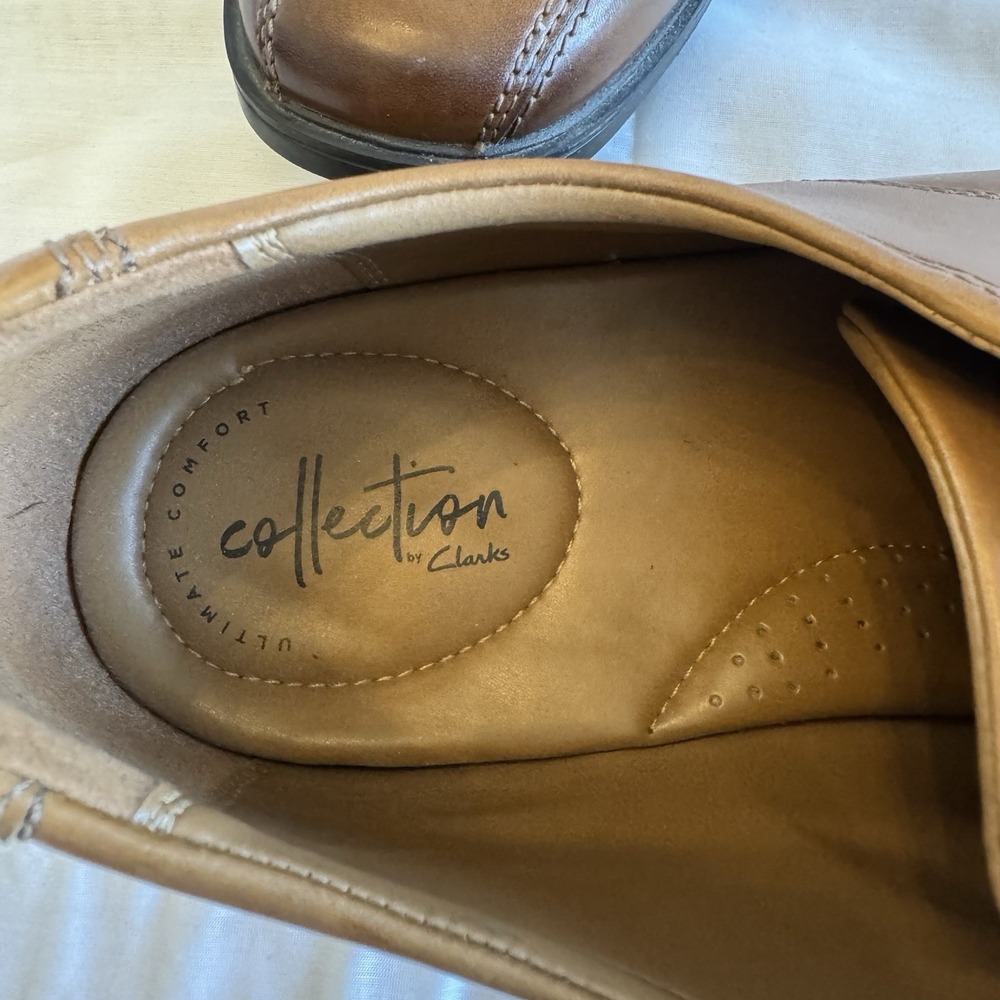 Clarks Collection Mens Tilden Walk Oxford Brown Tan Dress Shoes Casual SIZE 13 W - Picture 8 of 10